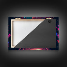 Load image into Gallery viewer, Birds of Prey art, bioluminescent Bald eagle, vaporwave art animal print, framed canvas print, framed canvas print, wall art with frame