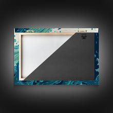 Load image into Gallery viewer, Dolphins in the Ocean, Turquoise dolphin art, framed canvas print, wall art with frame