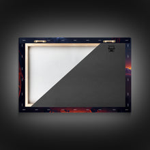 Load image into Gallery viewer, Watercolor of a prehistoric campfire, primitive art, framed canvas print