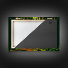 Load image into Gallery viewer, Among The Tall Trees, Beautiful forest 8 bit pixel art, framed canvas print, game room art