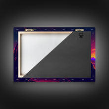 Carregar imagem no visualizador da galeria, Campfire Songs, Retrowave style art, framed canvas print, synthwave art