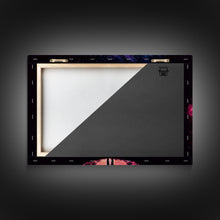 Cargar imagen en el visor de la galería, Contemplating the Universe, retro style space art, framed canvas print, synthwave space decor