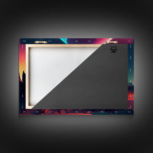 Carregar imagem no visualizador da galeria, 3 Moon Fantasy World, Retro Style Sci-Fi Art, Framed Canvas Print, Futuristic Art, Fantasy Decor