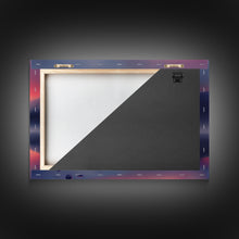 Cargar imagen en el visor de la galería, Foggy Sunset Over a Pine Forest and Lake, Fall Tones, Wall Decoration, Framed Canvas Print, cool wall art, minimalist boho wall art