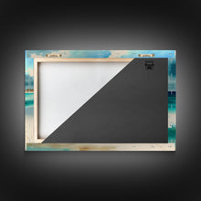 Carregar imagem no visualizador da galeria, framed emerald green ocean art, beach wall art, framed wall art, living room wall decor, abstract landscape art, framed canvas print