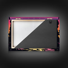 Load image into Gallery viewer, Beautiful Portland, Oregon Retro Synthwave Style Sunset Art, Framed Canvas Print, Pacific Northwest City Art