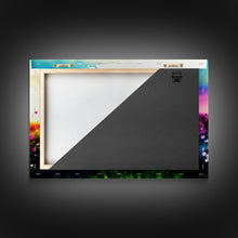 Load image into Gallery viewer, Field Of Rainbow Colored Wild Flowers, Watercolor, Framed Canvas Print, Original Art, Large Format Art, huge living room art