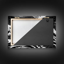 Load image into Gallery viewer, Black and White Wave Canvas Print, Hokusai Inspired Wall Art, Woodblock Print Style, Wall Art, Vintage Style Wall Art