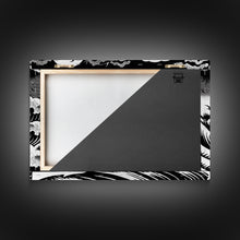 Load image into Gallery viewer, Black and White Wave Canvas Print, Hokusai Inspired Wall Art, Woodblock Print Style, Wall Art, Vintage Style Wall Art