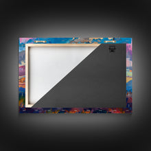 Carregar imagem no visualizador da galeria, Cactus Under A Beautiful Sunset, Pop Art Style, Mid Century Modern Framed Canvas Print or Metal Art, Desert Scene Wall Art, Abstract Desert