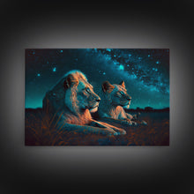 Load image into Gallery viewer, Boss Couple, Lion Art, Framed Canvas Print
