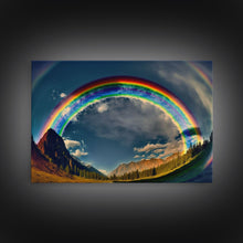 Carregar imagem no visualizador da galeria, Fish-Eye Rainbow, Yellowstone, Framed Canvas Print, beautiful rainbow nature art