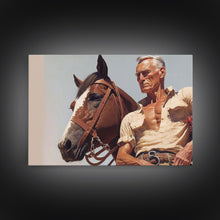 Load image into Gallery viewer, The Old West American Frontier Cowboy Framed Canvas Print, Western Decor, 50s Style Western Art, Farmhouse Decor, Southwestern Art