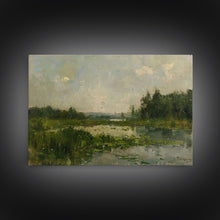 Carregar imagem no visualizador da galeria, By The Water - Framed Canvas Print, English Landscape, Painting Print On Canvas Or Metal, Living Room Decor