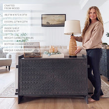 Load image into Gallery viewer, 48 Inch Carved Pattern Wood Console Table