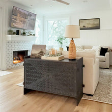 Load image into Gallery viewer, 48 Inch Carved Pattern Wood Console Table