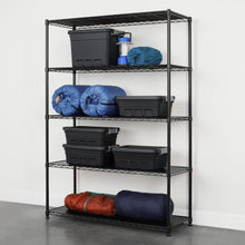 Carregar imagem no visualizador da galeria, 18" x 48" x 72" 5-Tier Wire Rack - Black