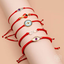 Carregar imagem no visualizador da galeria, Eye of Spiritual Protection - Four-Strand Red String Bracelet