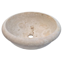 Load image into Gallery viewer, Crema Antiqua Travertine Natural Stone Drop-in Sink Honed and Filled (D)16" (H)6"-Clearance