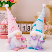 Load image into Gallery viewer, Cute Nursery Pair Baby Gnome Set of 2, Light Blue and Pink Toddler Boy and Girl