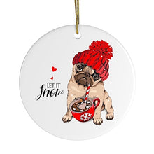 Carregar imagem no visualizador da galeria, Cute Christmas Pug Ornament