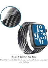 Load image into Gallery viewer, ZAGG Gear4 Braided Stretchy Solo Loop Band – LG – Storm - Compatible with Apple Watch 42mm 44mm 45mm, Elastic Strap Wristbands for iWatch Series 7/6/SE/5/4/3/2/1, Large (705009501)