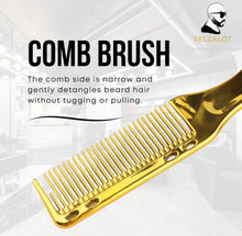 Load image into Gallery viewer, Double-Sided Beard Brush & Beard Comb Barber Brush for Grooming Beard Non-Slip & Sturdy Bristle Brush for Clean Cuts Professional Barber Comb for Beard & Hair Edge Control Brush Barber Accessories