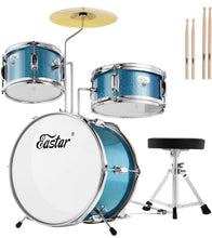 Carregar imagem no visualizador da galeria, Kids Drum Set Eastar 3-Piece for Beginners, 14 inch Drum Kit with Adjustable Throne, Cymbal, Pedal & Two Pairs of Drumsticks, Junior Drum Set with Bass