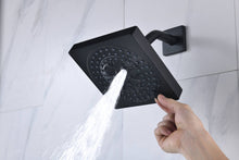 Cargar imagen en el visor de la galería, 12-inch or 16-inch Wall Mount Matte Black Rain Shower Head with Thermostatic Faucet and Tub Spout - Immerse in a Blissful Shower Experience