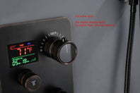 Cargar imagen en el visor de la galería, 12-Inch Non-LED Light Ceiling Mounted Oil Rubbed Bronze 3-Way Thermostatic Shower Faucet System with Wall Mount 12-Inch Rainfall Shower Head