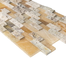 Load image into Gallery viewer, DaVinci Mixed Ledger 3D Panel 6"x24" Natural Marble Wall Tile - Full Truckload