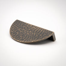 Cargar imagen en el visor de la galería, Hammered Demi Lune, Solid Brass Half Moon Cabinet Pulls