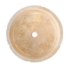 Load image into Gallery viewer, Denizli Beige Travertine Rustic Stone Round Above Vanity Bathroom Sink (D)16" (H)6"
