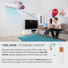 Cargar imagen en el visor de la galería, Pioneer® Diamante Pro™ 36,000 BTU 19 SEER2 230V High-Wall Ductless Mini-Split Air Conditioner Inverter Heat Pump with 16 Ft. Kit