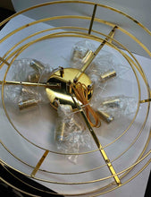 Carregar imagem no visualizador da galeria, AHOCI Modern Crystal Chandelier, Luxury Gold Crystal Hanging Ceiling Light Contemporary Large Raindrop Pendant Chandelier for Living Room Dining Room