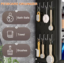 Load image into Gallery viewer, BIFCIOFH 3-Tier Expandable Over Toilet Washing Machine and Dryer Storage Rack, Height Adjustable Laundry Room Shelves, Bathroom Organization Space Saver with Pigboard and Hook (Color: Dark Grey)