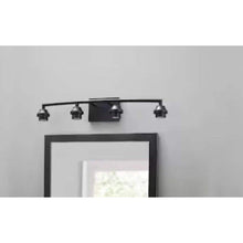 Load image into Gallery viewer, Style Selections 26.75-in 4-Light Black Transitional Vanity Light