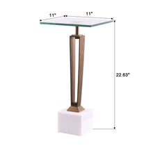 Cargar imagen en el visor de la galería, 11" Modern Martini Table with White Marble