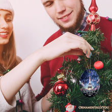 Load image into Gallery viewer, Eiffel Tower Majestic Night View Christmas Ornament, France Souvenir and Gift