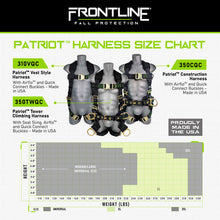 Carregar imagem no visualizador da galeria, Frontline 350CQC Patriot Construction Harness with Airflo and Quick Connect Buckles - Made in USA XL