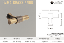 Load image into Gallery viewer, Emma Solid Brass Cabinet Knob - Finger Pull