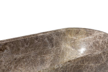 Load image into Gallery viewer, Emperador Light Marble Bathtub Hand-carved from Solid Marble Block (W)29.5" (L)67" (H)19.5"