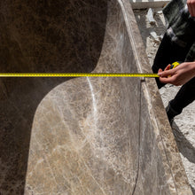 Load image into Gallery viewer, Emperador Light Marble Bathtub Hand-carved from Solid Marble Block (W)29.5" (L)67" (H)19.5"