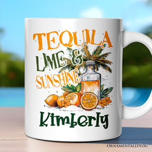 Carregar imagem no visualizador da galeria, Tequila Lime & Sunshine Personalized Mug, Tropical Summer Gift with Custom Name