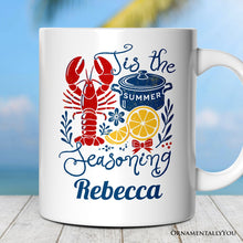 Load image into Gallery viewer, Crawfish Boil Season Summer Personalized Mug, Seafood Funny Retro Gift with Custom Name