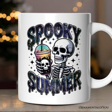 Load image into Gallery viewer, Spooky Summer Skeleton Personalized Mug, Snarky Halloween Coffee Gift with Custom Name
