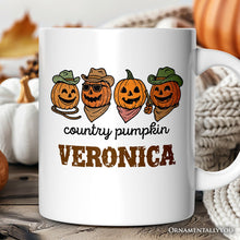 Load image into Gallery viewer, Country Pumpkin Rustic Personalized Mug, Cute Autumn Season Gift with Custom Name