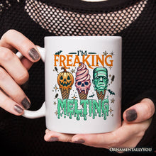 Carregar imagem no visualizador da galeria, I’m Freaking Melting Frankenstein Personalized Mug, Funny Ice Cream Halloween Gift with Custom Name for Summer Spooky Season