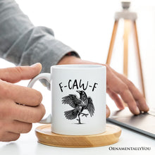 Carregar imagem no visualizador da galeria, F-CAW-F Gothic Raven Personalized Mug, Snarky Halloween Gift with Custom Name