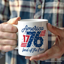 Load image into Gallery viewer, America 1776 Land of the Free Personalized Mug, Vintage 4th of July Gift with Custom Name
